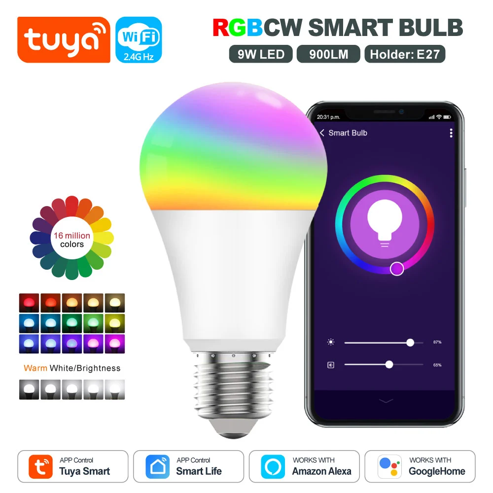 PST-WFA19- Ampolleta inteligente WiFi RGB+CCT E27 9W PST Tuya Smart - Imagen 4